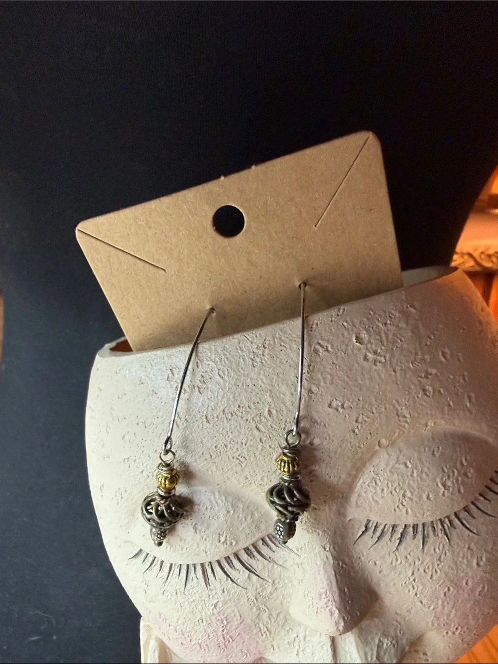 Delicate Two-Tone Filigree Drop Earrings - Silver & Gold